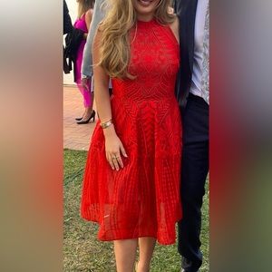 Red Lace Cocktail Dress